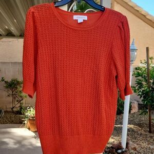 Liz Claiborne Women's Vibrant Orange Crew Neck Sweater